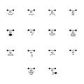 Collection of abstract different simple primitive faces