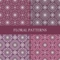 Collection of abstract floral spirograph patterns