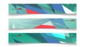 Collection of abstract geometric background banners. Can be used in any design. rectangular background Royalty Free Stock Photo