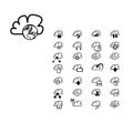 A compilation of various cloud symbols