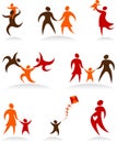 Collection of abstract people logos - 2