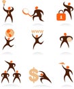 Collection of abstract people logos - 7