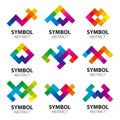 Collection of abstract vector logos of the modules Royalty Free Stock Photo