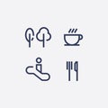 A collection of abstract wayfinding pictograms flat design