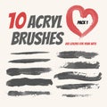 Collection acryl brushes, Grunge elements with paint styl