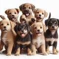 collection of adorable happy puppies