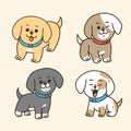 Collection Of Adorable Lovely Puppies Mascot Doodle Second Set