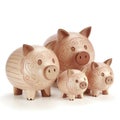 a collection of adorable pig figurines gathered together