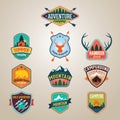 collection of adventure labels. Vector illustration decorative design