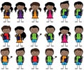 Collection of African American Students in Vector Format