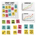 Collection of agile project management visuals includes a Sprint Chart with Royalty Free Stock Photo