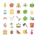 Collection of Agriculture and Farming Flat Icons