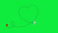 Collection Of Airplane Travelling In Dotted Line Green Screen