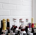 Collection of alcohol bottles stock photo Royalty Free Stock Photo