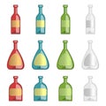 Collection of alcohol bottles with template lables Royalty Free Stock Photo