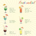 Collection of alcohol cocktails and other drinks Royalty Free Stock Photo