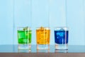 Collection of alcoholic cocktails in shot glasses Royalty Free Stock Photo