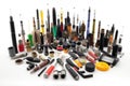 collection of all kinds of vaporizers and smoking devices, in different shapes, sizes and colors