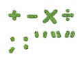 Collection of alphabet letter symbols from duckweed