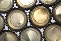 A collection of aluminum lids on soft drinks Royalty Free Stock Photo