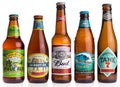 Collection of American beers on white