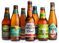 Collection of American beers on white