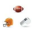 collection american football equipment. Vector illustration decorative design