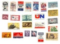 Collection of American stamps Royalty Free Stock Photo