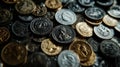 A Collection Of Ancient Gold And Silver Coins Royalty Free Stock Photo