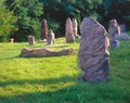 Stone women in Zaporizhia, Ukraine