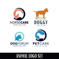 Collection of animal care logo design template Royalty Free Stock Photo