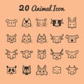 collection of animal icons. Vector illustration decorative design Royalty Free Stock Photo