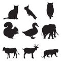 collection of animal silhouettes. Vector illustration decorative design Royalty Free Stock Photo