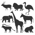 Collection of animal silhouettes Royalty Free Stock Photo