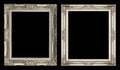 Collection 2 antique golden frame isolated on black background, Royalty Free Stock Photo