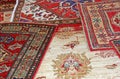Collection of antique oriental carpets Royalty Free Stock Photo