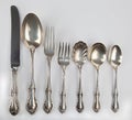 Collection of antique silverware.