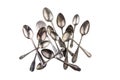 Collection of antique teaspoons Royalty Free Stock Photo