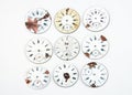 Collection of antique watch faces Royalty Free Stock Photo