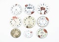 Collection of antique watch faces Royalty Free Stock Photo