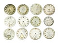 Collection of antique watch faces Royalty Free Stock Photo