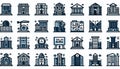 Collection of architectural icons and design elements Royalty Free Stock Photo