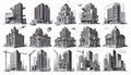 Collection of architectural icons and design elements Royalty Free Stock Photo