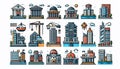 Collection of architectural icons and design elements Royalty Free Stock Photo