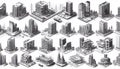 Collection of architectural icons and design elements Royalty Free Stock Photo