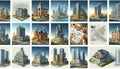Collection of architectural icons and design elements Royalty Free Stock Photo