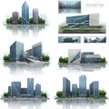 Collection of architectural renderings showcasing modern Royalty Free Stock Photo