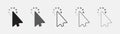 Collection of arrow pointer, cursor icon, click or press cursor in flat design Royalty Free Stock Photo