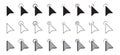 Collection of arrow pointer, cursor icon, click or press cursor in flat design Royalty Free Stock Photo