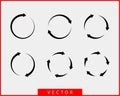 Collection arrows vector background black and white symbols. Different arrow icon set circle, up, curly, straight and twisted. Royalty Free Stock Photo